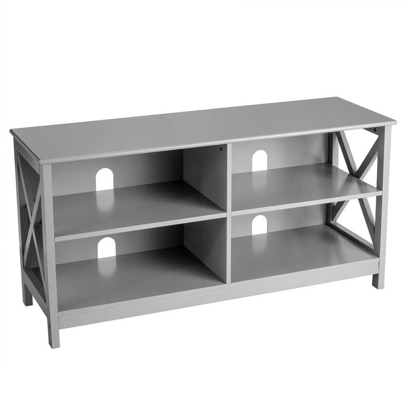 Wooden TV Stand Entertainment for TVs up to 55 Inch with X-Shaped Frame by DirectDeals