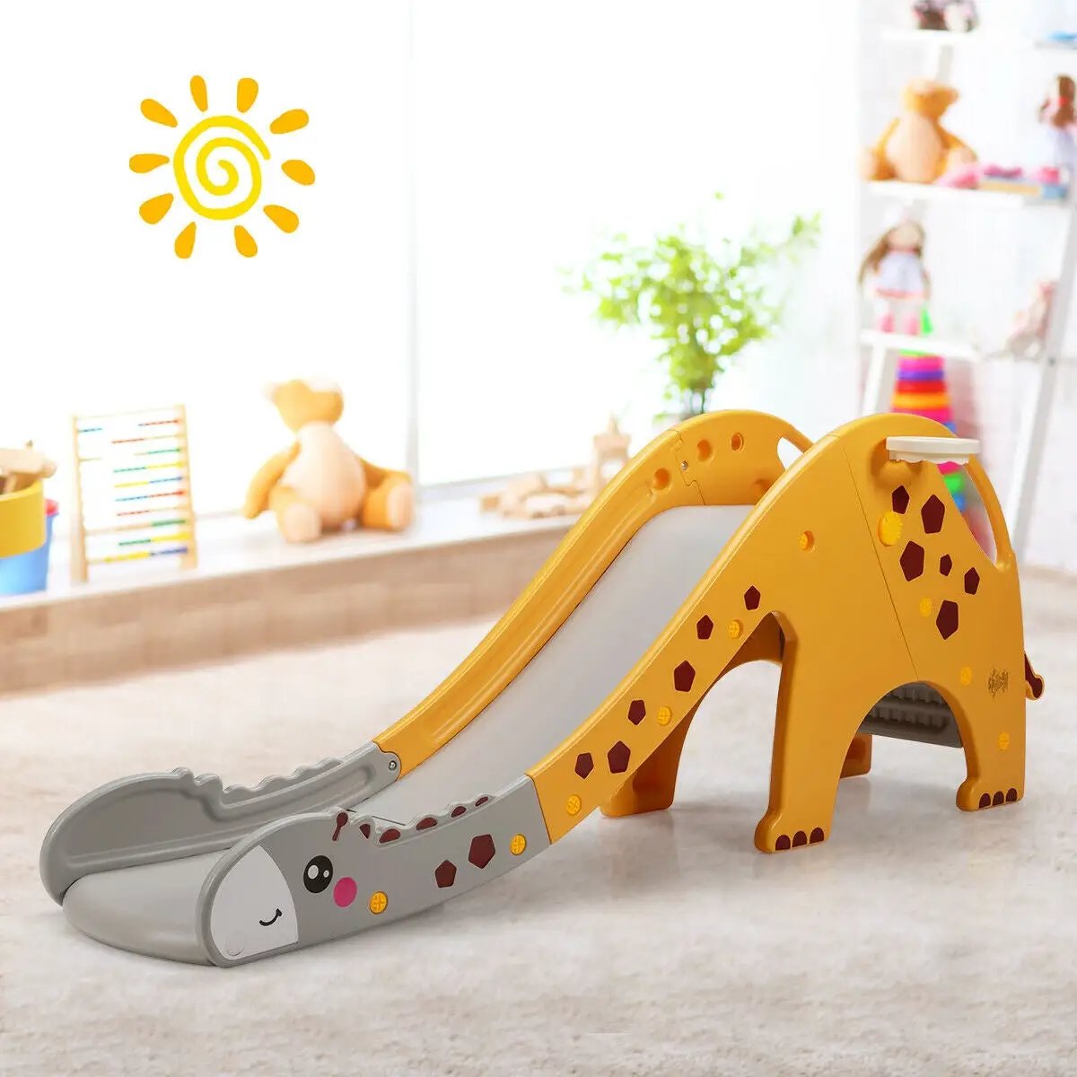 3-in-1 Kids Climber Slide Play Set with Basketball Hoop by DirectDeals