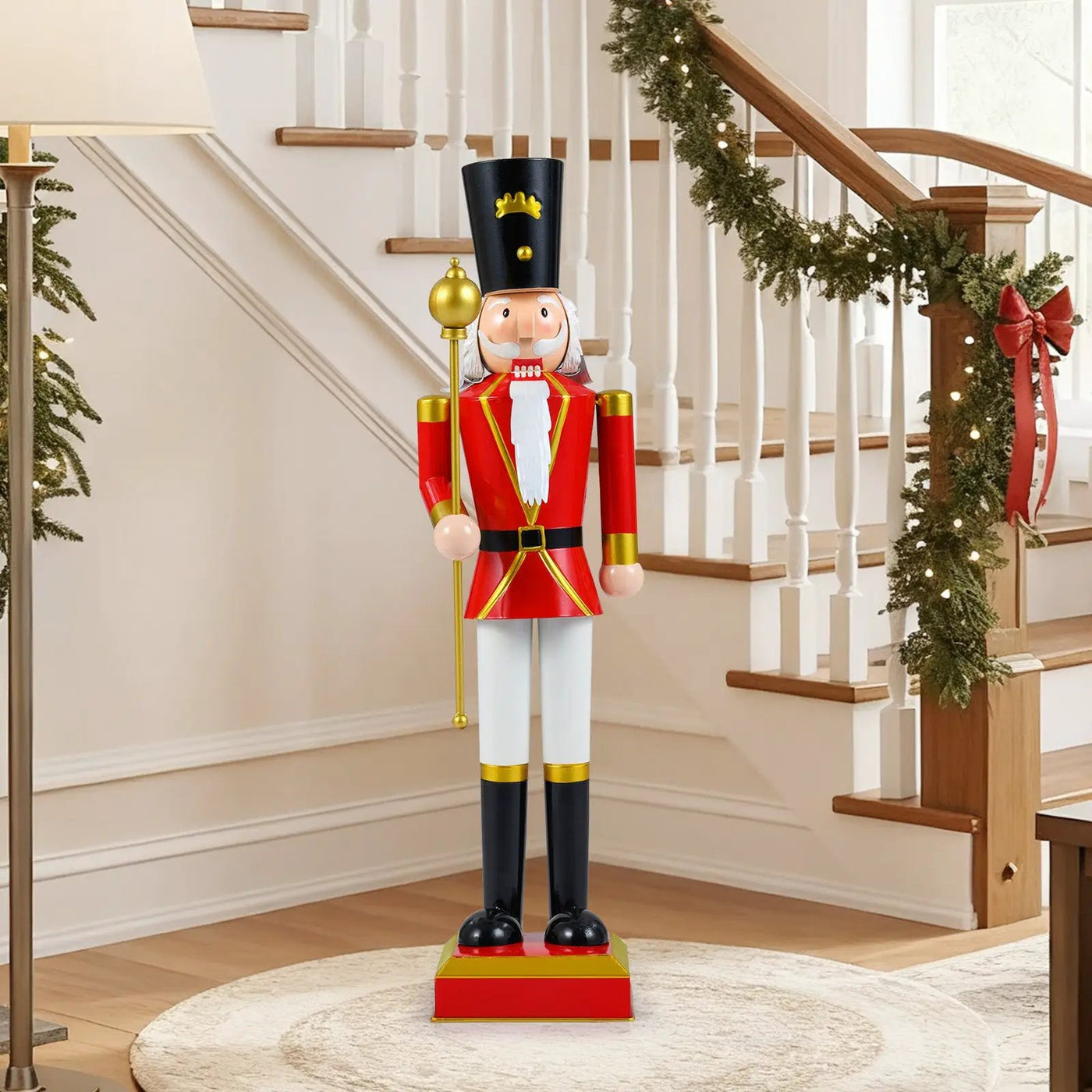 32.5 Inch Christmas Nutcracker with High Hat and Beautiful Scepter by DirectDeals