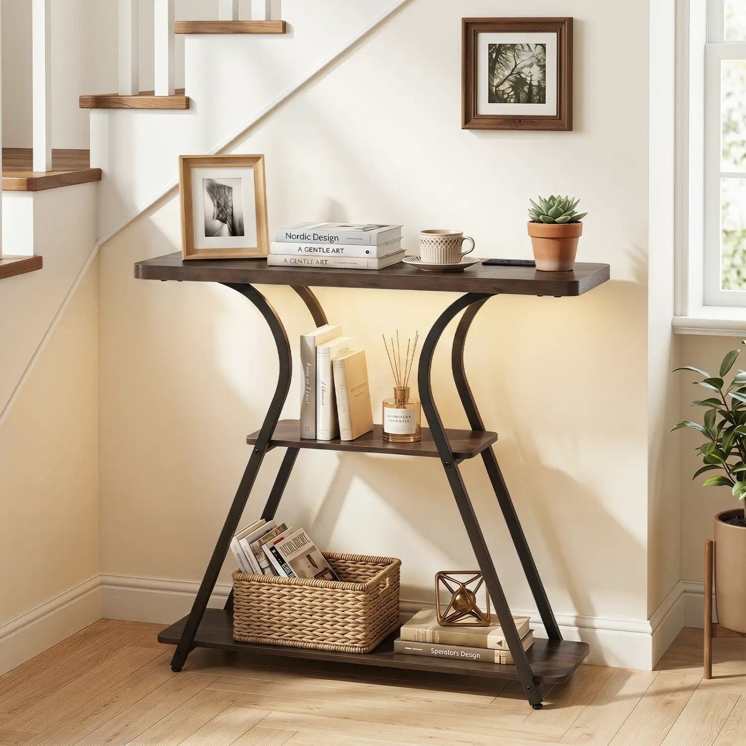 32" Console Table with Power Outlets and LED Lights by DirectDeals
