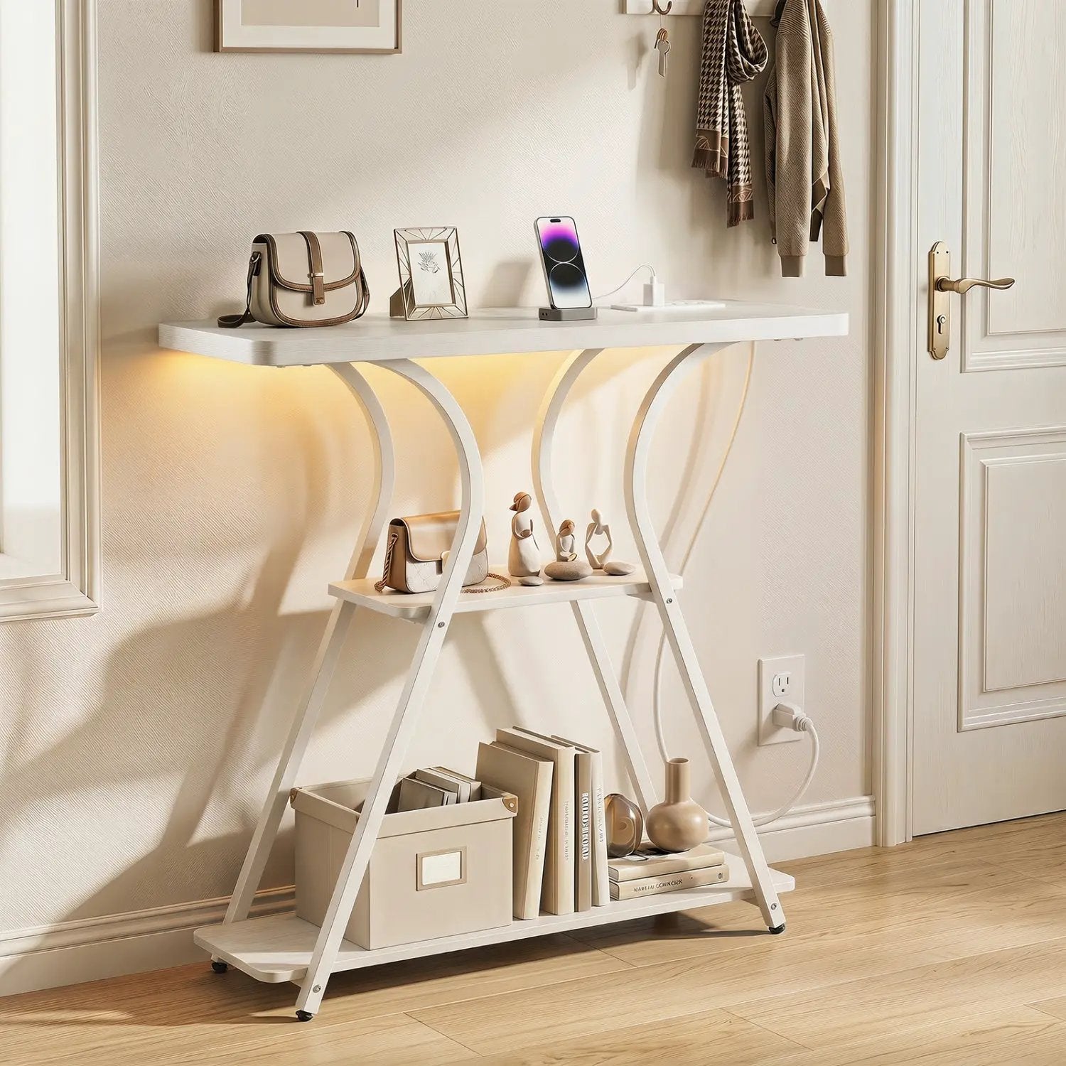 32" Console Table with Power Outlets and RGB LED Lights by DirectDeals