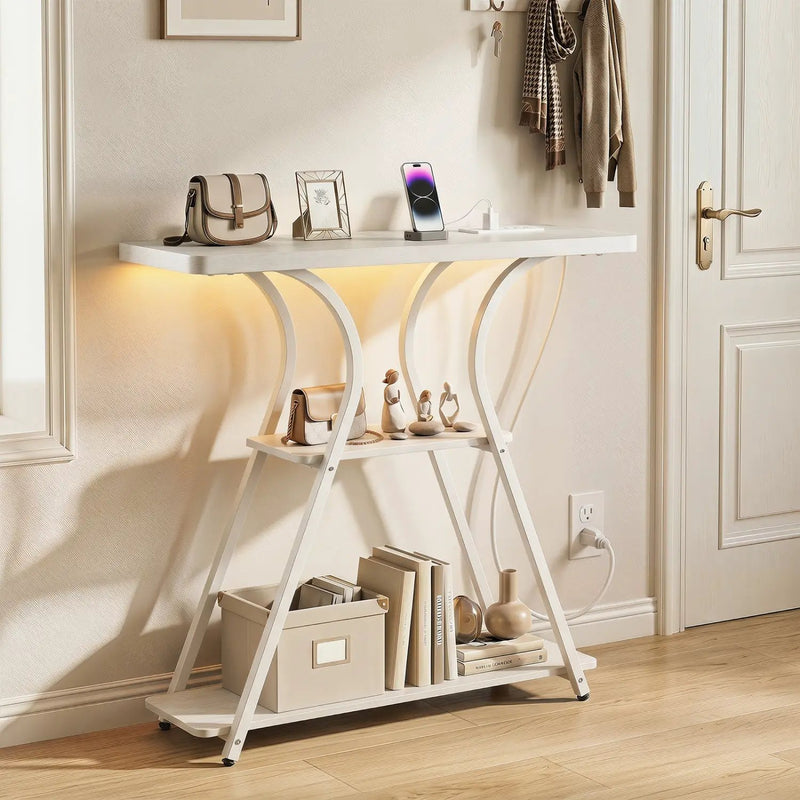 32" Console Table with Power Outlets and RGB LED Lights by DirectDeals
