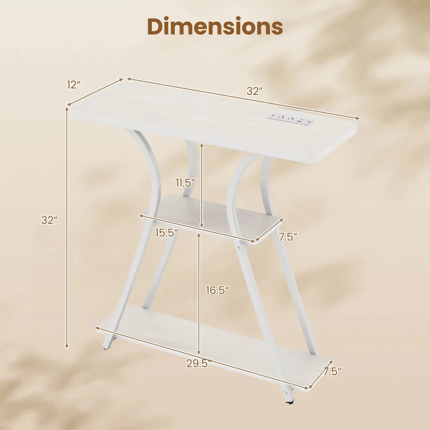 32" Console Table with Power Outlets and RGB LED Lights by DirectDeals