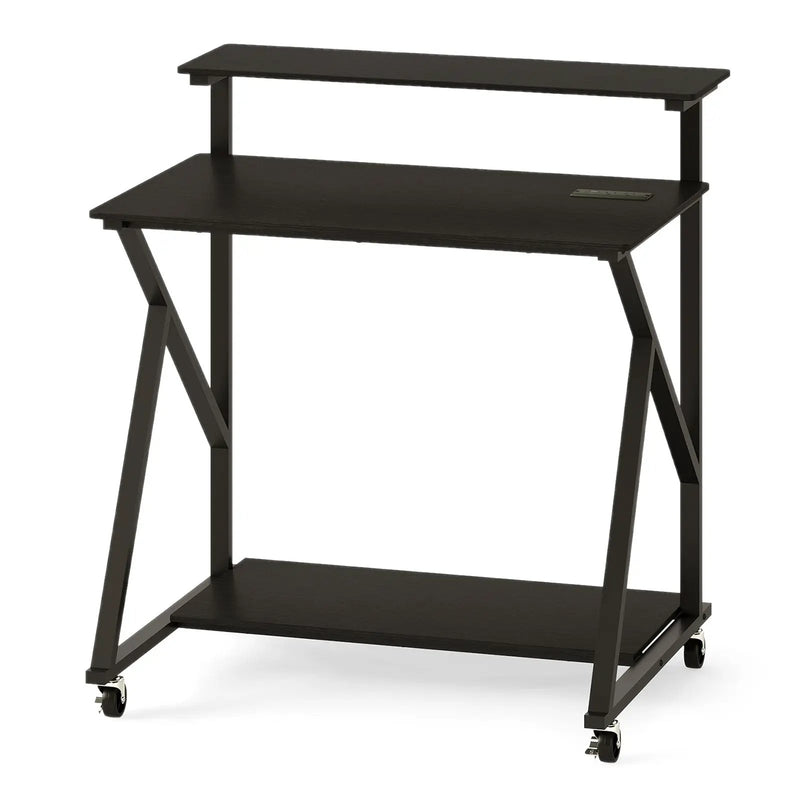 32 Inch Rolling Computer Desk for Small Spaces with Power Outlets by DirectDeals