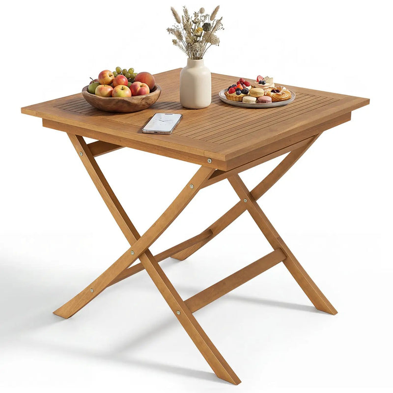 32-Inch Square Teak Wood Patio Dining Table for 4 by DirectDeals