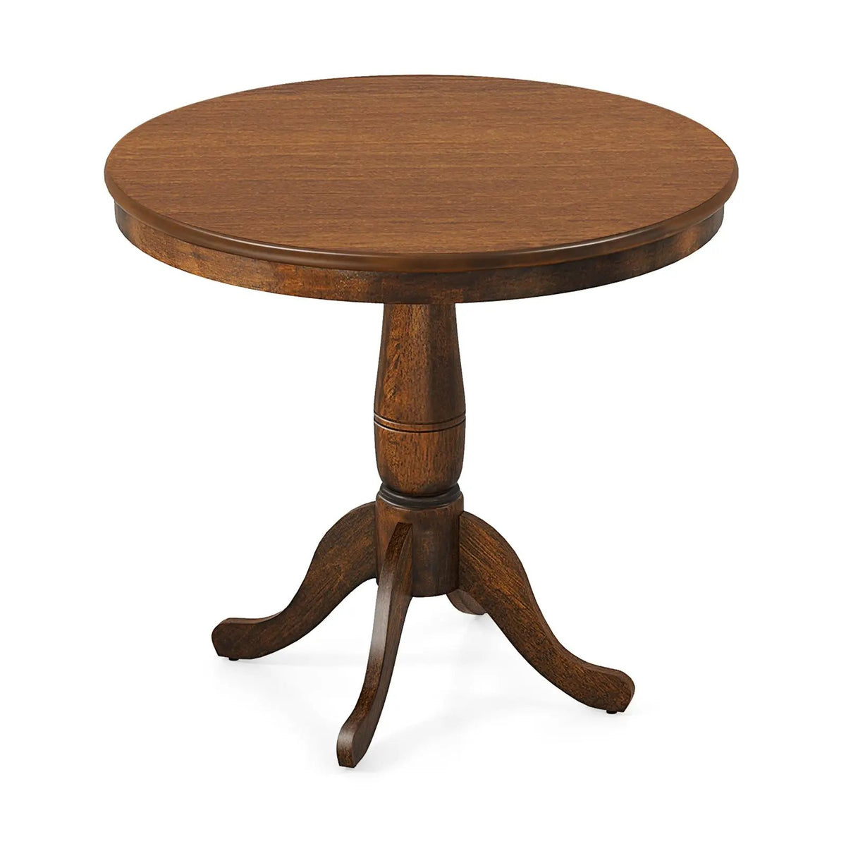 32 Inch Wooden Round Pub Pedestal Side Table, photo 4 of 9