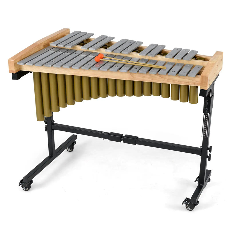32 Note Marimba Aluminum Xylophone with Rubber Wood Base-Golden by DirectDeals