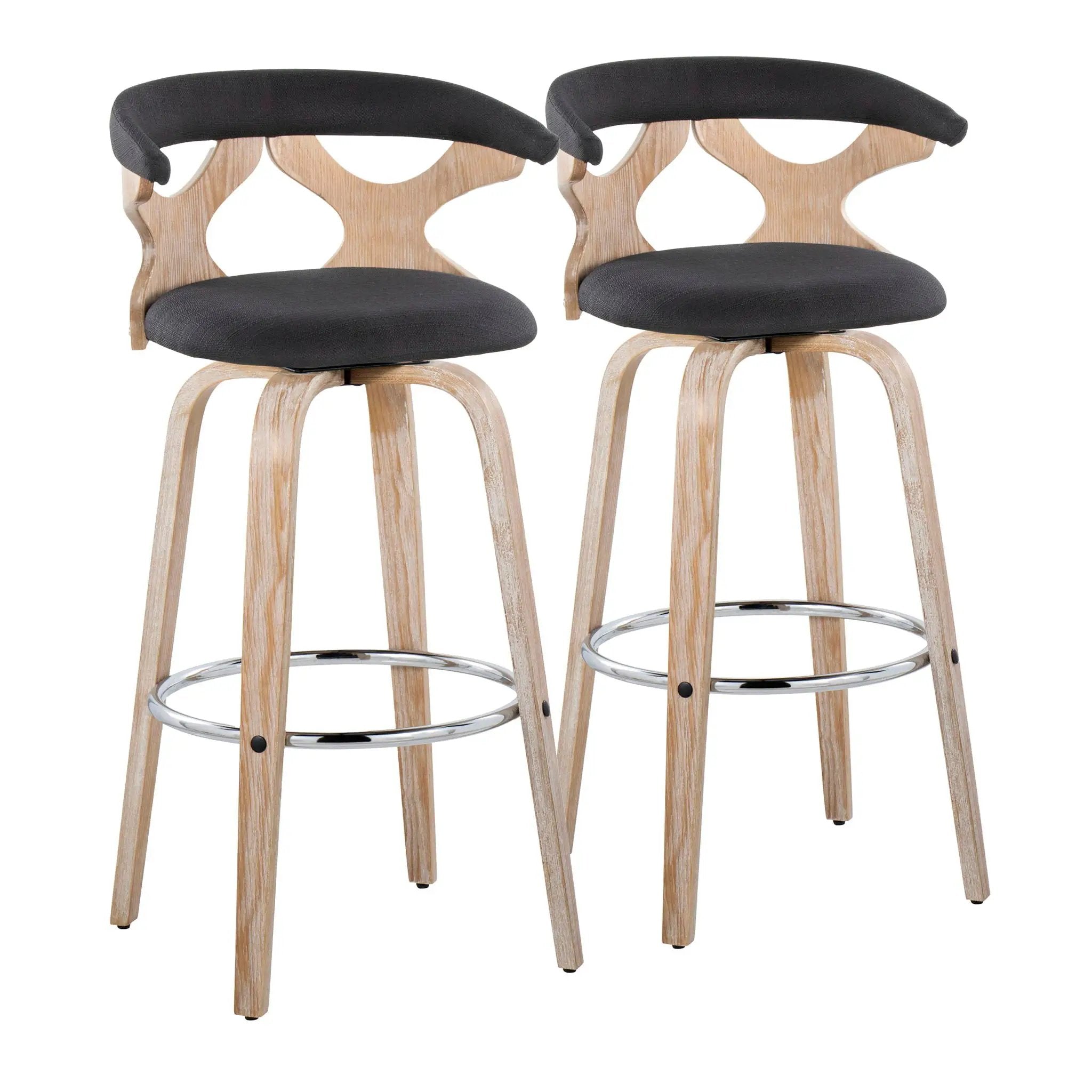 Gardenia - Contemporary Fixed Height Barstool With Swivel With Round Footrest (Set of 2) by Unique Piece Furniture