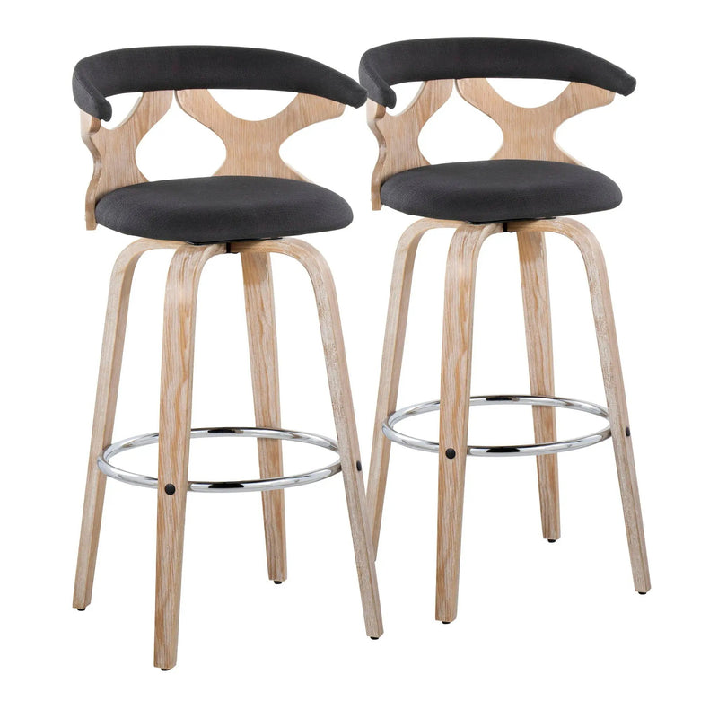 Gardenia - Contemporary Fixed Height Barstool With Swivel With Round Footrest (Set of 2) by Unique Piece Furniture