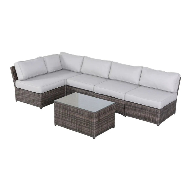 Comfortable Modern Patio Rattan Sectional Set With Cushions by HouseOfZazla