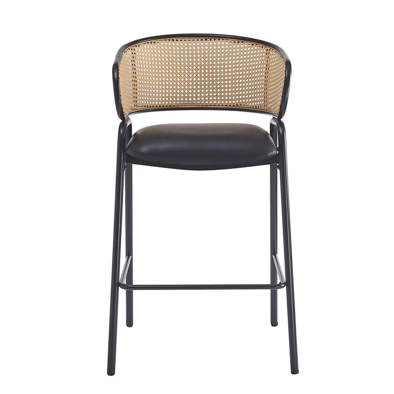 Ethan Indoor Metal Upholstered Barstool Set of 2 by HouseOfZazla