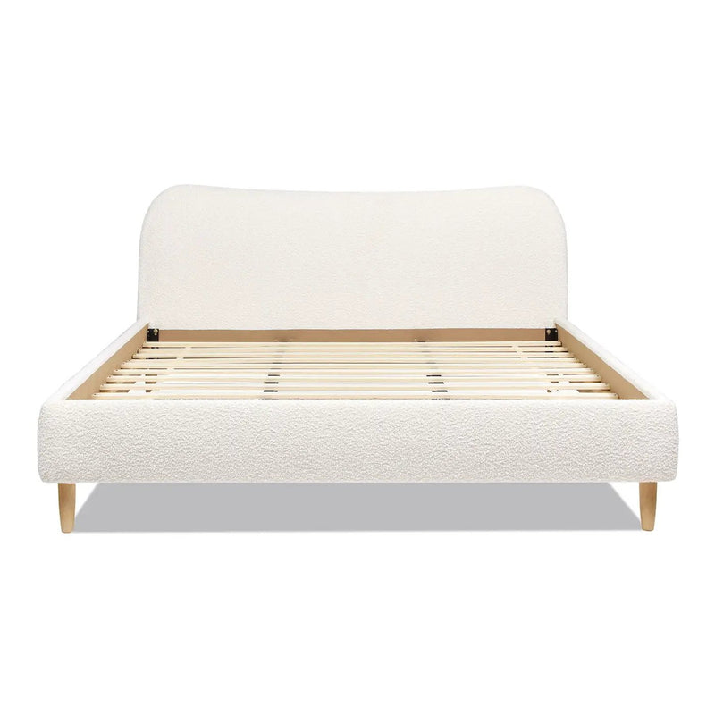 Roman - Curved Headboard Upholstered Platform Bed by HouseOfZazla