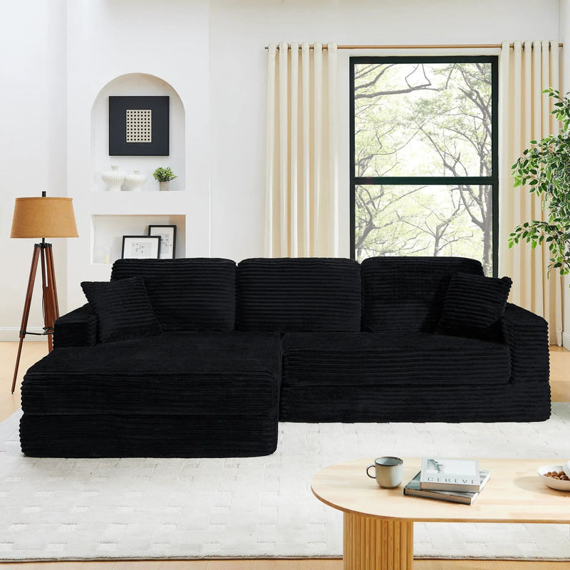 Modern Minimalist L Shape Modular Sectional Sofa, Couch by Unique Piece Furniture