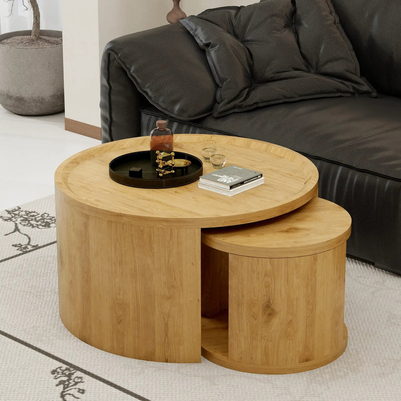 Round Nesting Coffee Table Set of 2 by HouseOfZazla