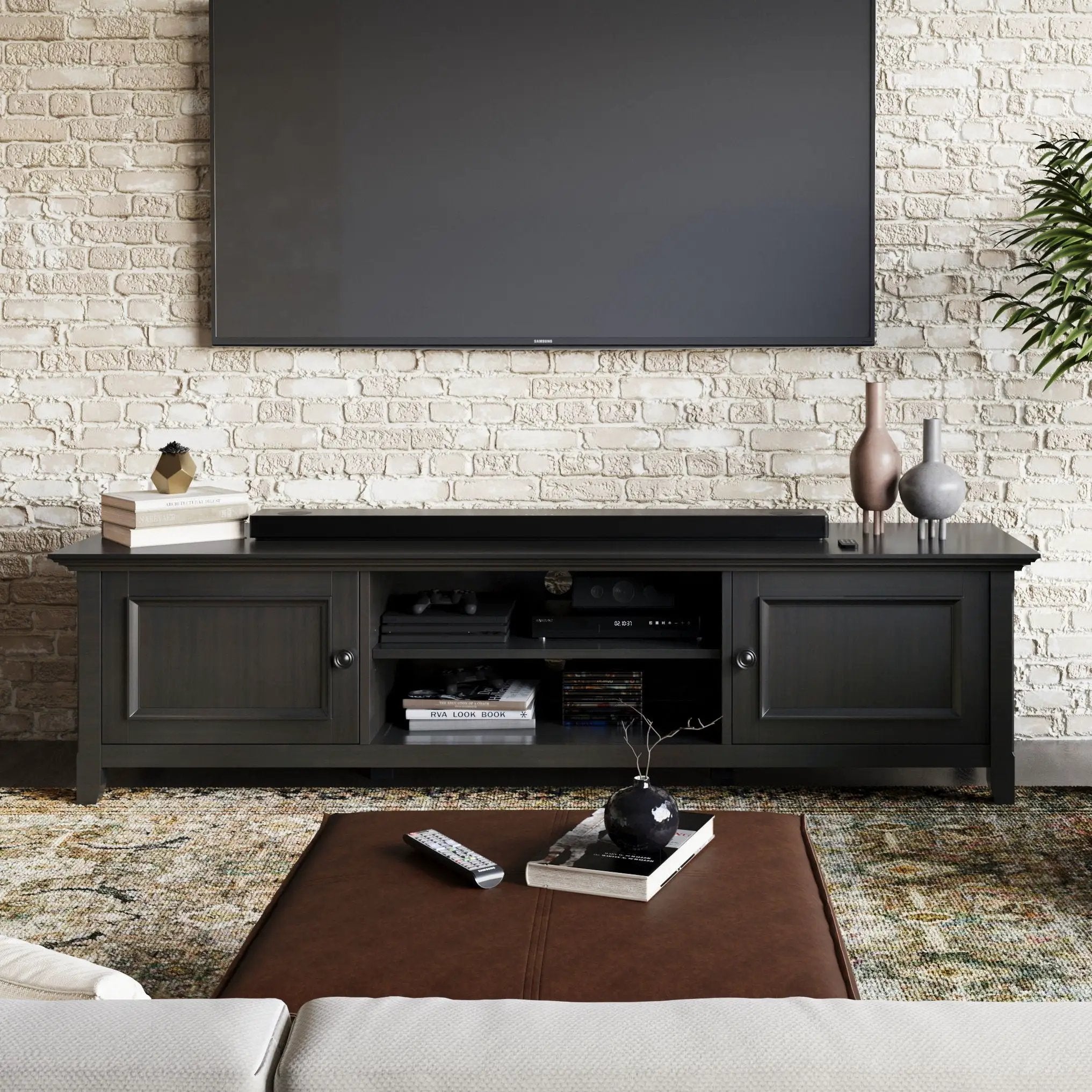 Amherst - Low TV Media Stand - Hickory Brown by Unique Piece Furniture