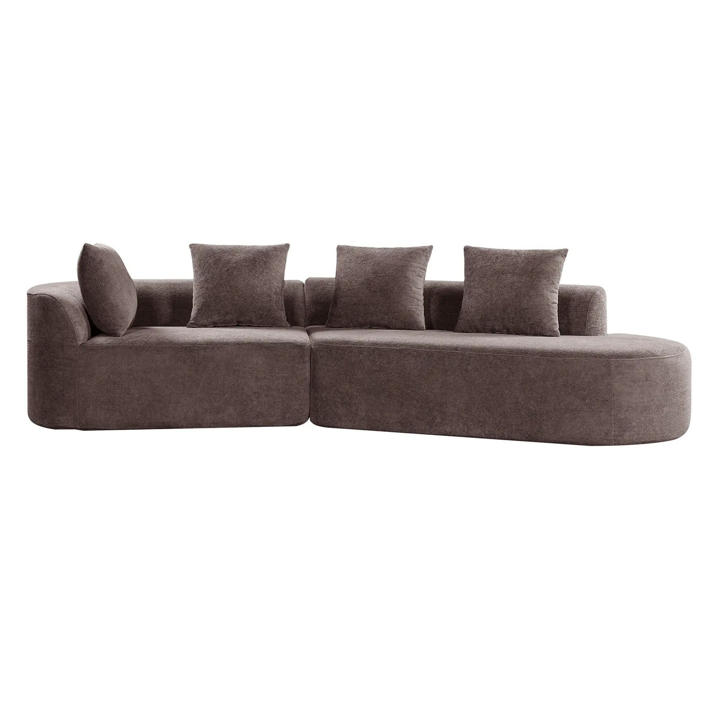116" Modern Curved Sectional Sofa with High-Density Fully Compressed Sponge by HouseOfZazla