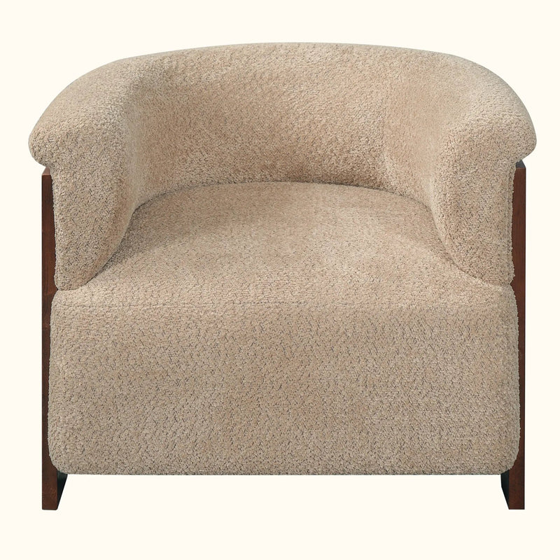 31.7" Mid-Century Curved Barrel Accent Chair by HouseOfZazla