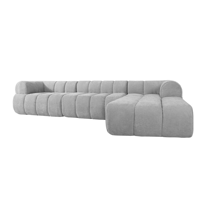122" Modern L-Shaped Sectional Sofa with High-Density Foam and Chaise Lounge by HouseOfZazla