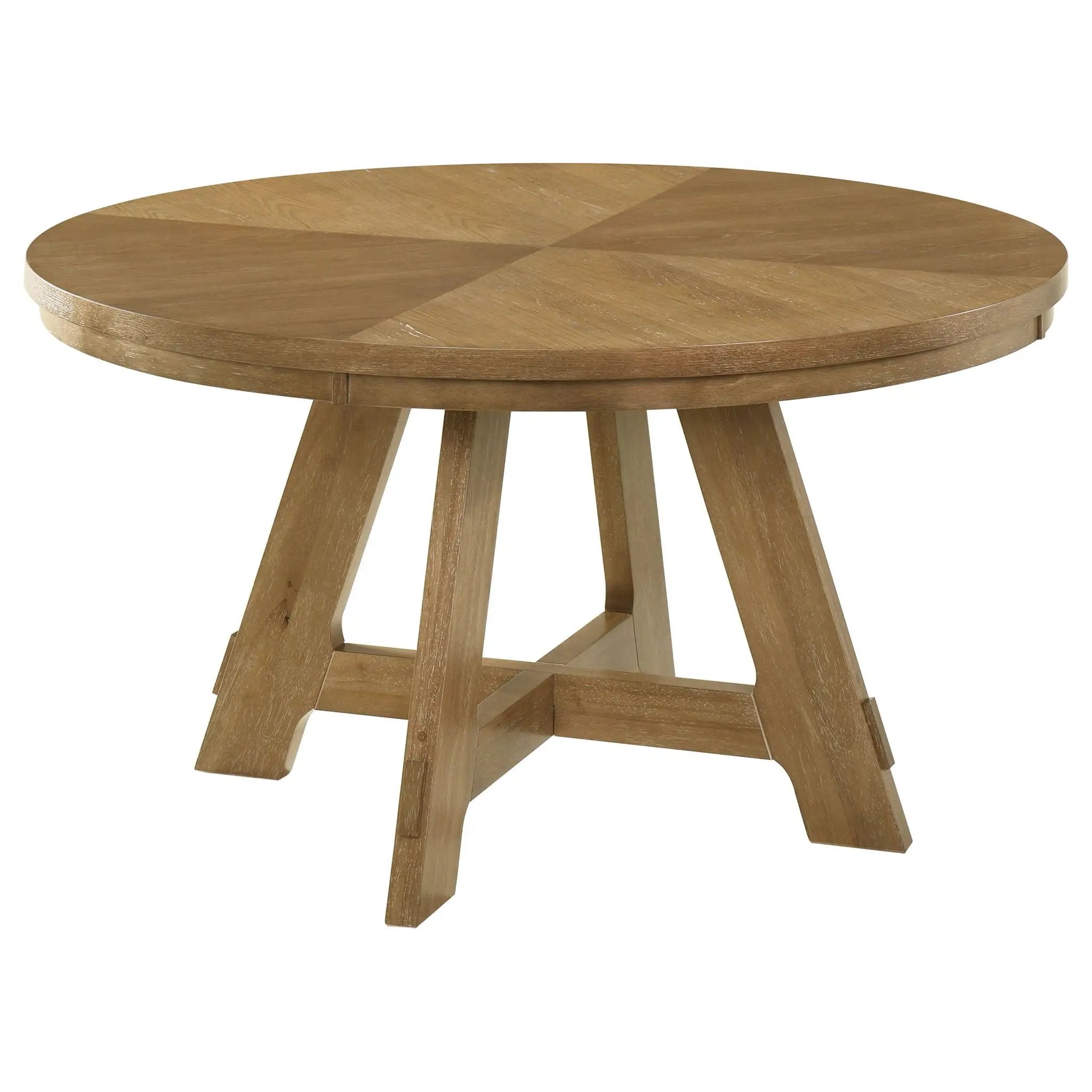 Kent - 5 Piece Dining Table Set With Upholstered Chairs - Brown Oak