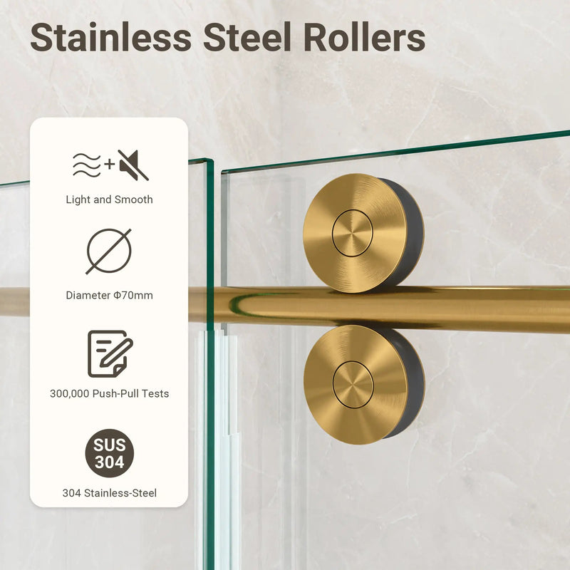 56"-60"W x 72"H Frameless Single Sliding Shower Door by HouseOfZazla