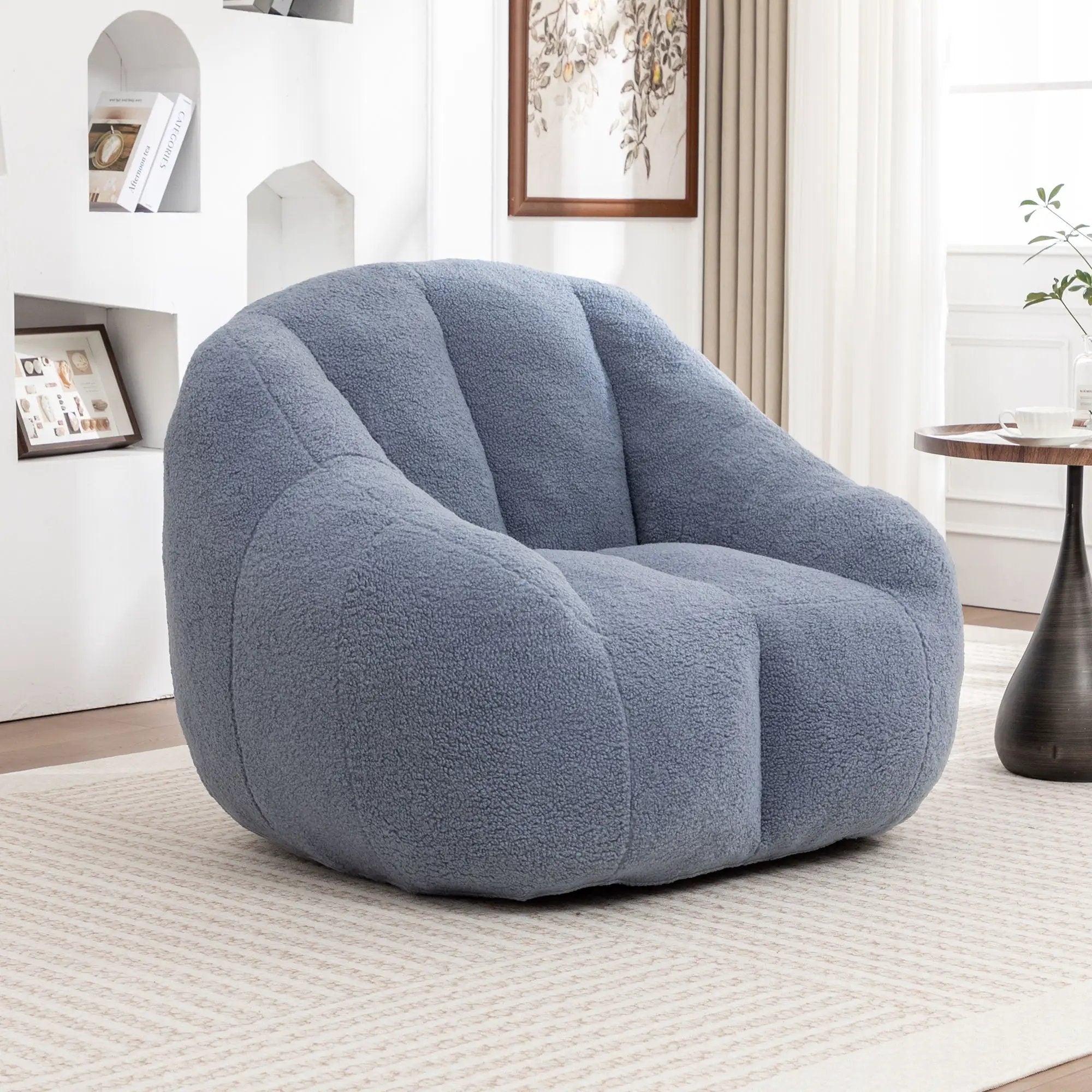 Comfy Bean Bag Chair With Memory Foam Filler, Tufted Soft by Unique Piece Furniture