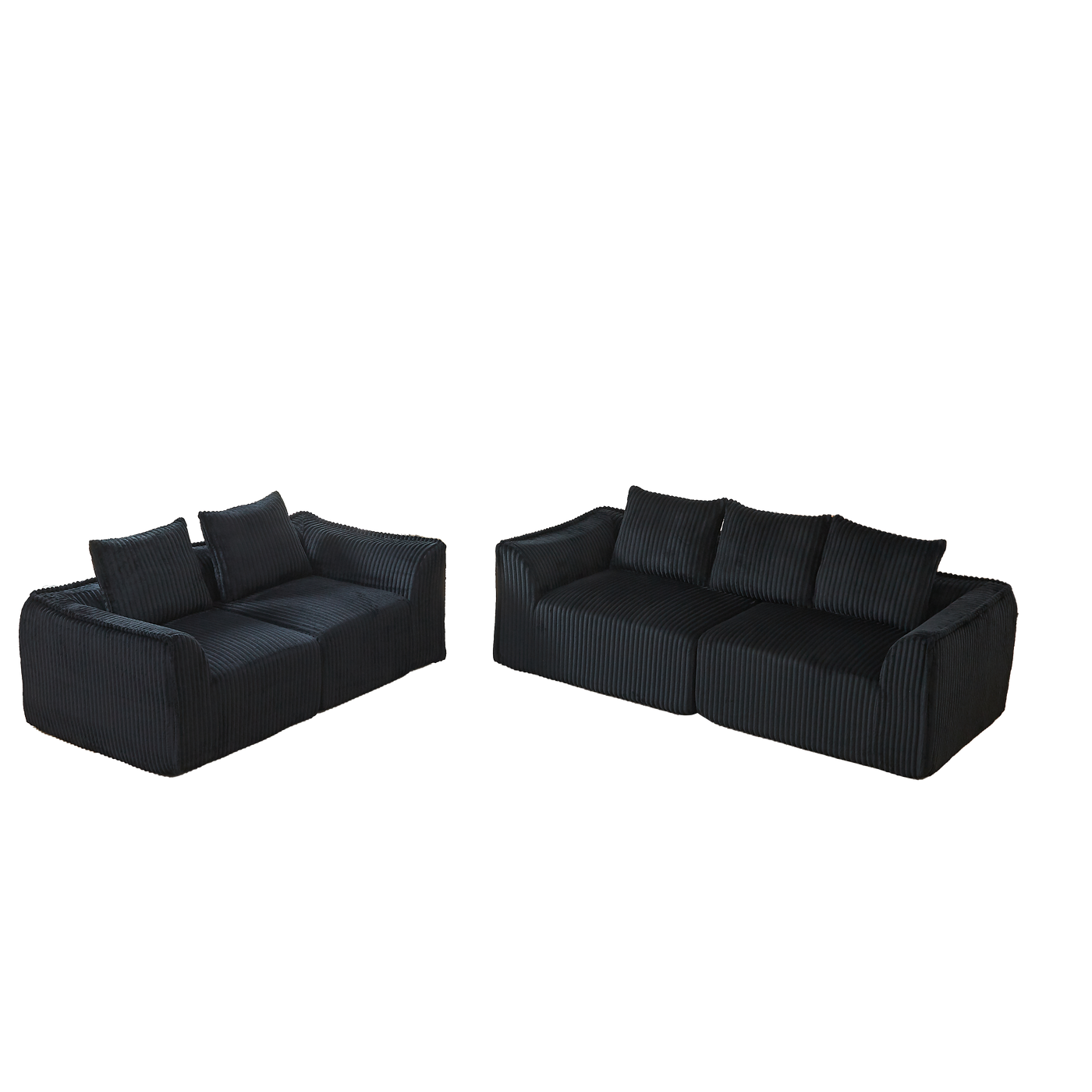 Minimalist 3+2 Seater Corduroy Sofa Set by HouseOfZazla