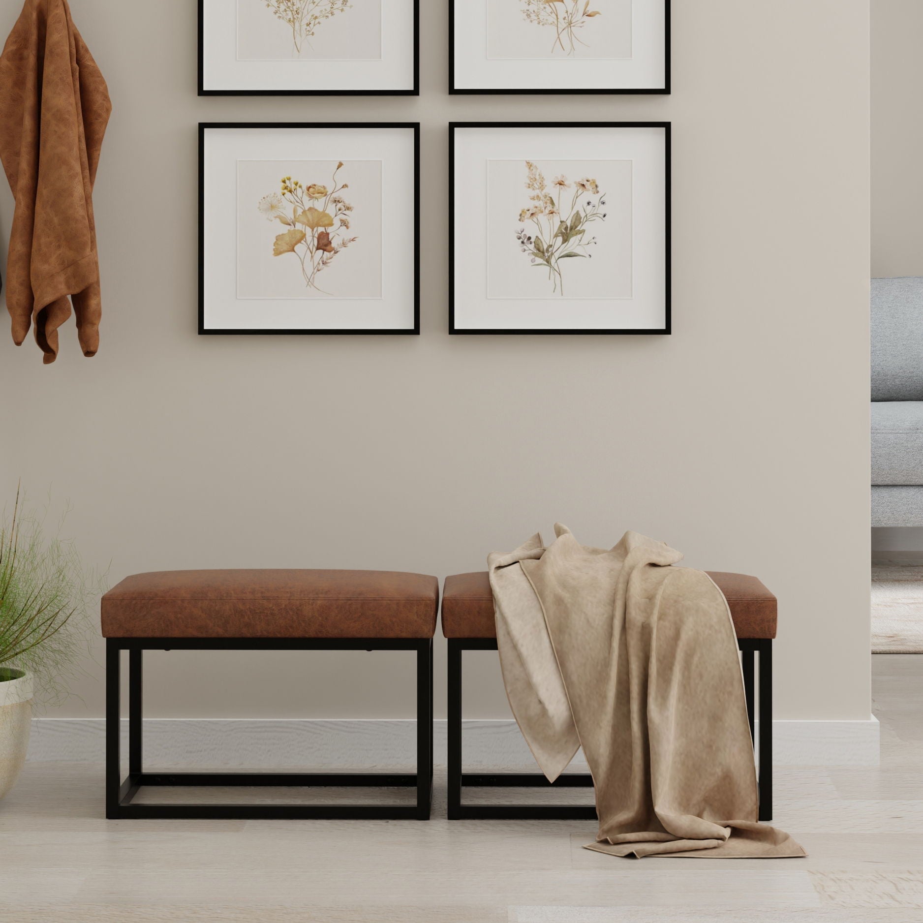 Reynolds - Small Bench - Distressed Saddle Brown by HouseOfZazla