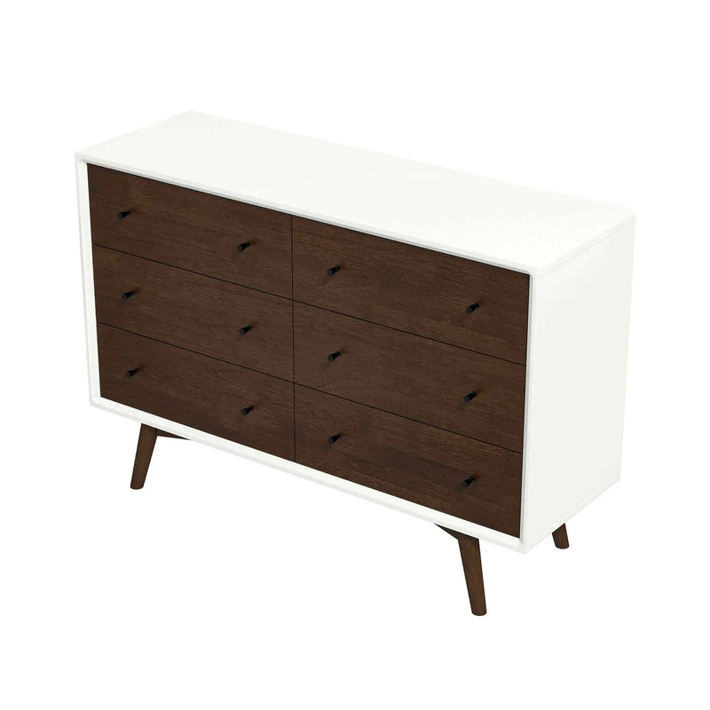 Dresser 6 Drawer - Dark Brown / White by HouseOfZazla