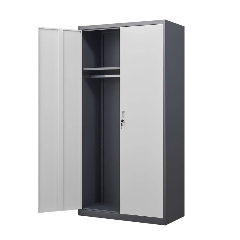 Large Capacity Wardrobe With Hanging Rod And Compartments by HouseOfZazla