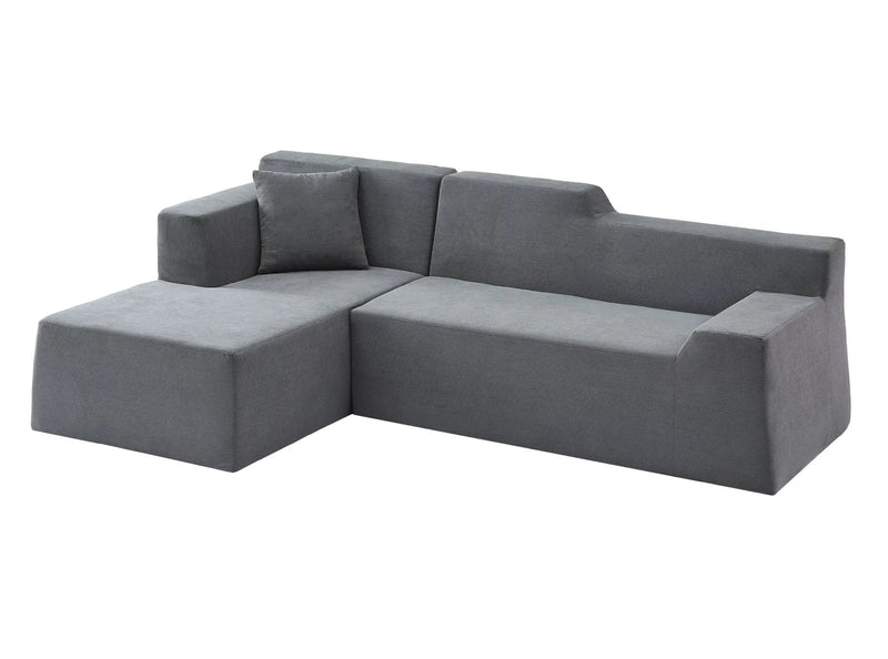 Modern Minimalist L-Shaped Corduroy High Back Sofa by HouseOfZazla
