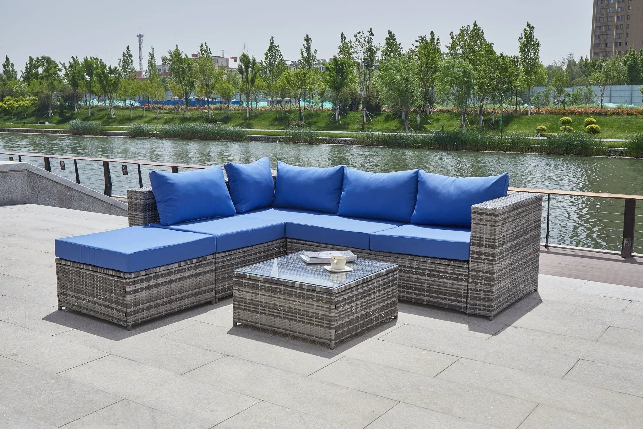 Patio Sofa With Cushions by Unique Piece Furniture