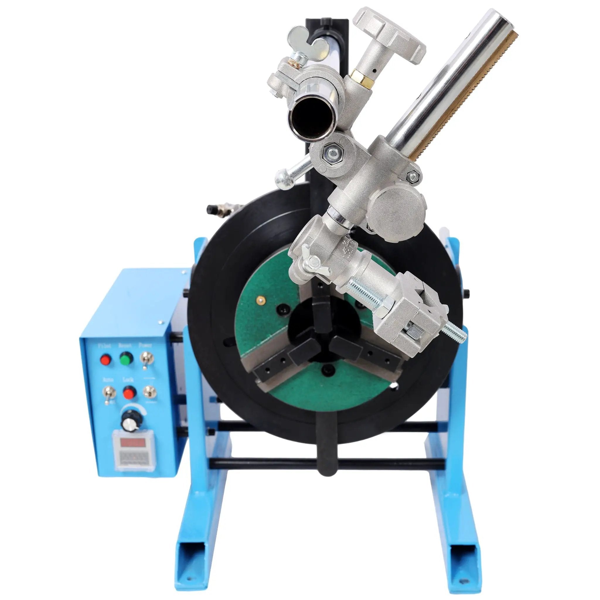 Heavy Duty Rotary Welding Positioner Turntable Table With Manual Tilt And 3 Jaw Lathe Chuck - Blue by HouseOfZazla