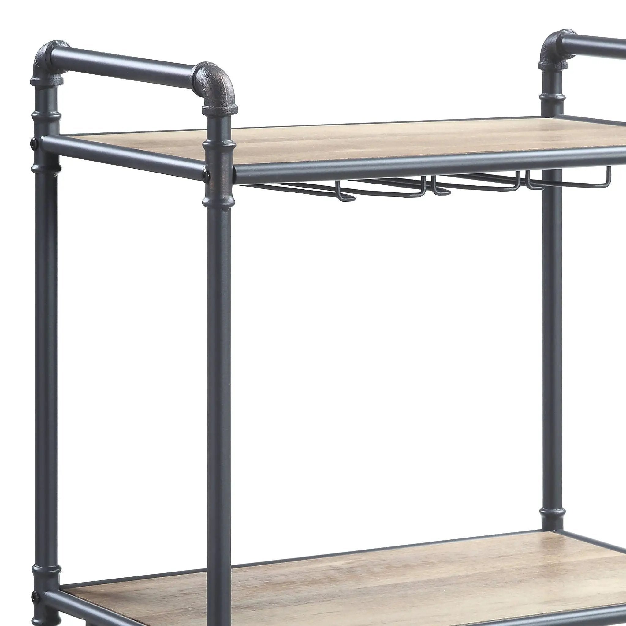 Brantley Wine Rack - Gray / Oak by HouseOfZazla