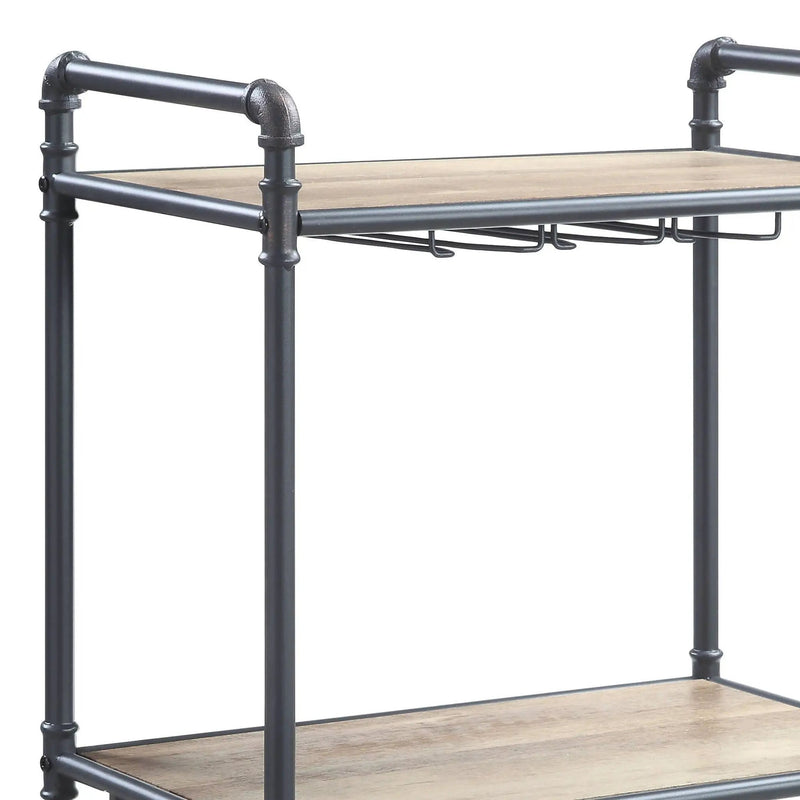 Brantley Wine Rack - Gray / Oak by HouseOfZazla
