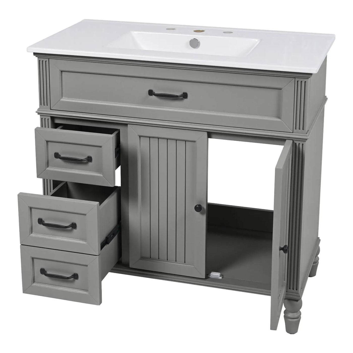 Bathroom Vanity With Sink, Freestanding Cabinet & Drawers by HouseOfZazla
