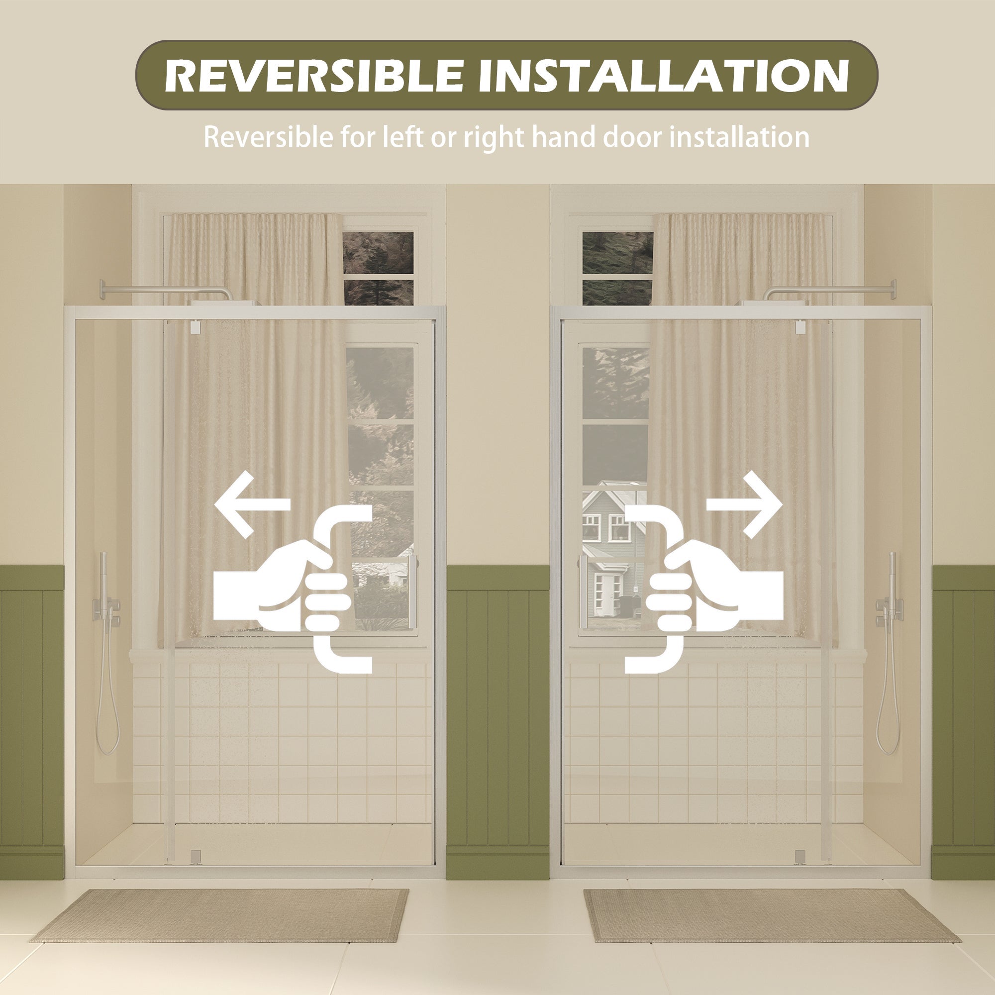 47-49" W × 72" H Pivot Shower Door with Brushed Nickel Finish by HouseOfZazla