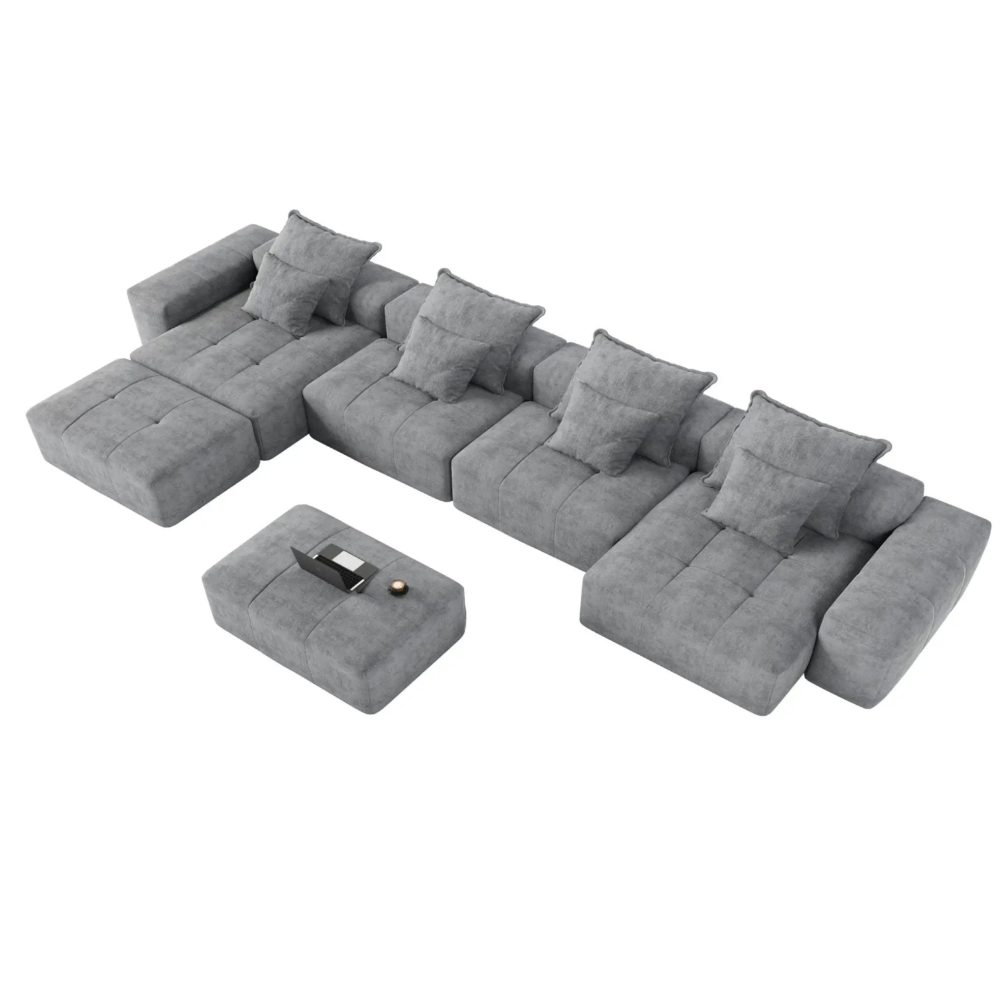 Modern Oversized DIY Combination Modular Sectional Sofa With Pillows by HouseOfZazla