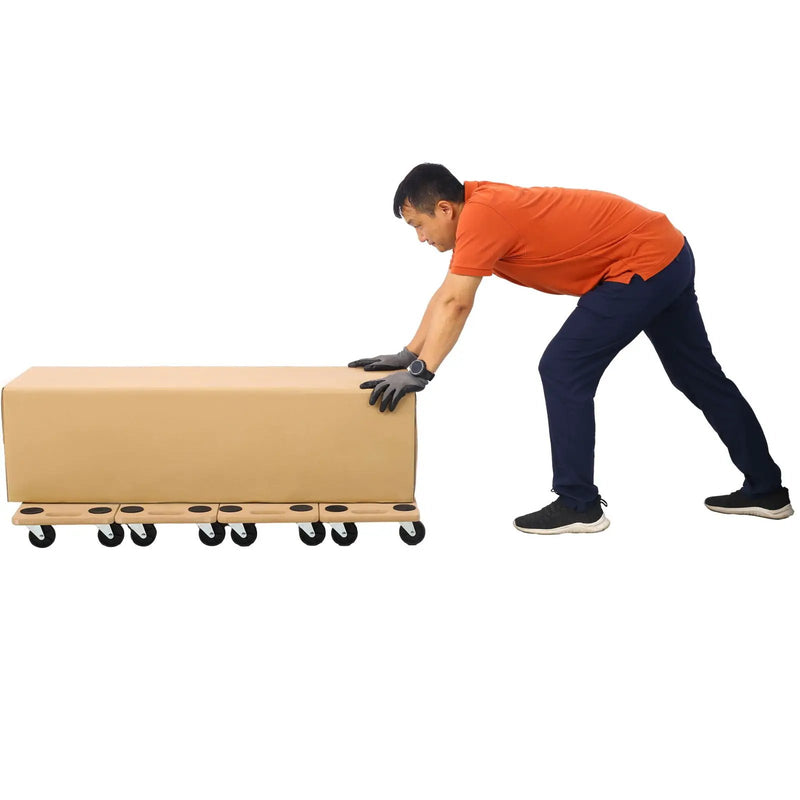Furniture Moving Dolly, Heavy Duty Wood Rolling Mover With Wheels For Piano Couch Fridge Heavy Items, Securely Holds 500 Lbs (Set of 4) - Natural by HouseOfZazla