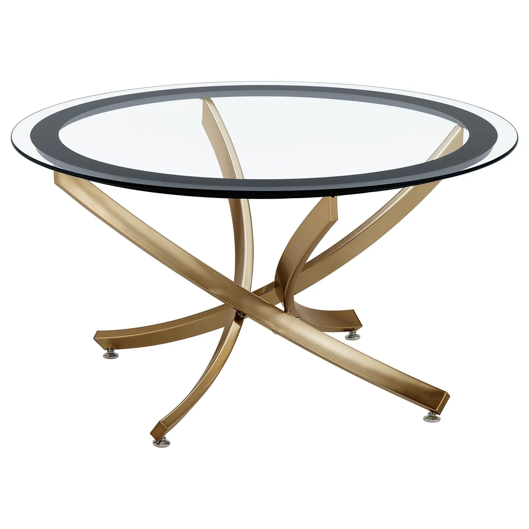 Brooke 3-piece Round Coffee and End Table Set Rose Brass by Unique Piece Furniture
