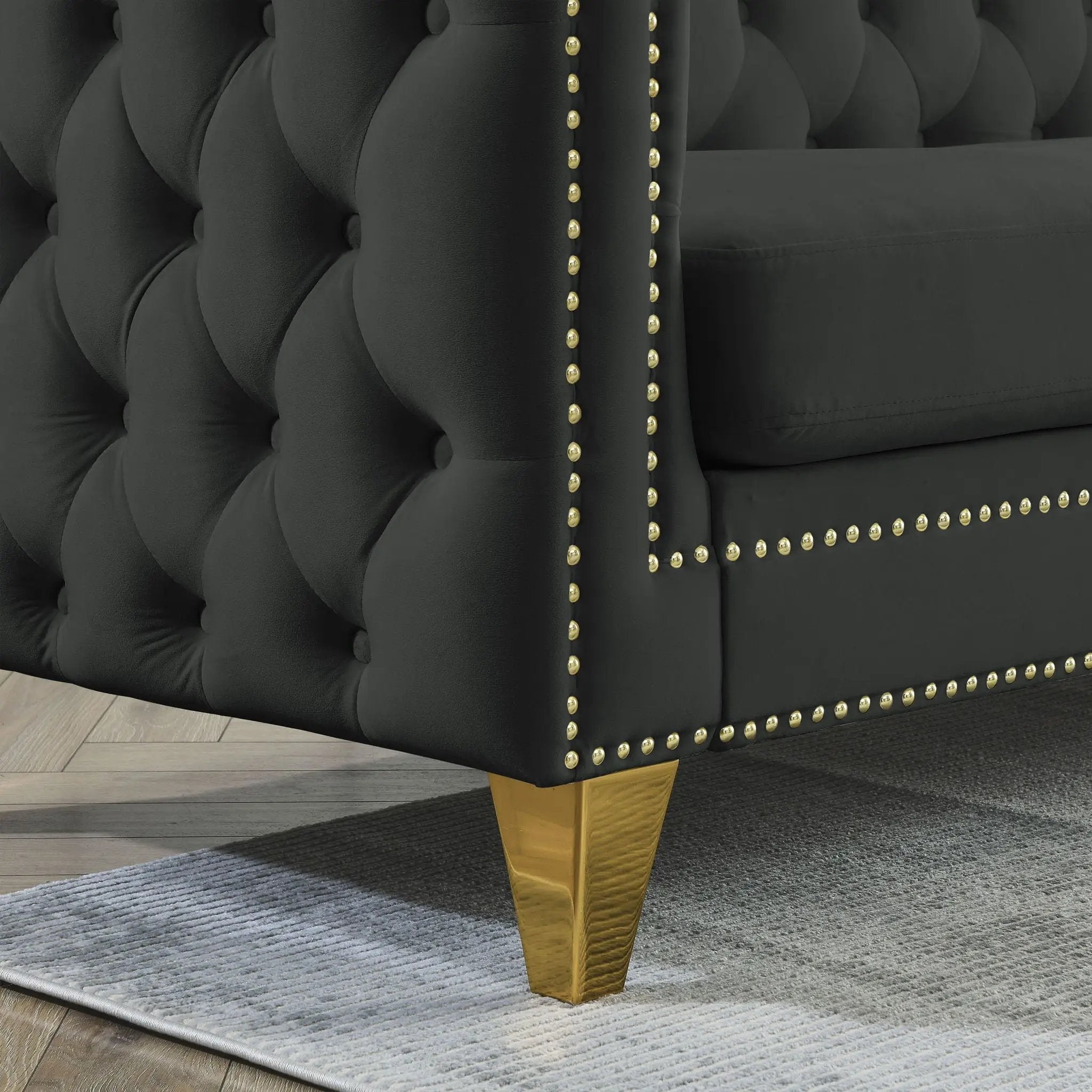 Upholstered Couch Sofa With Button Tufting For Living Room by HouseOfZazla