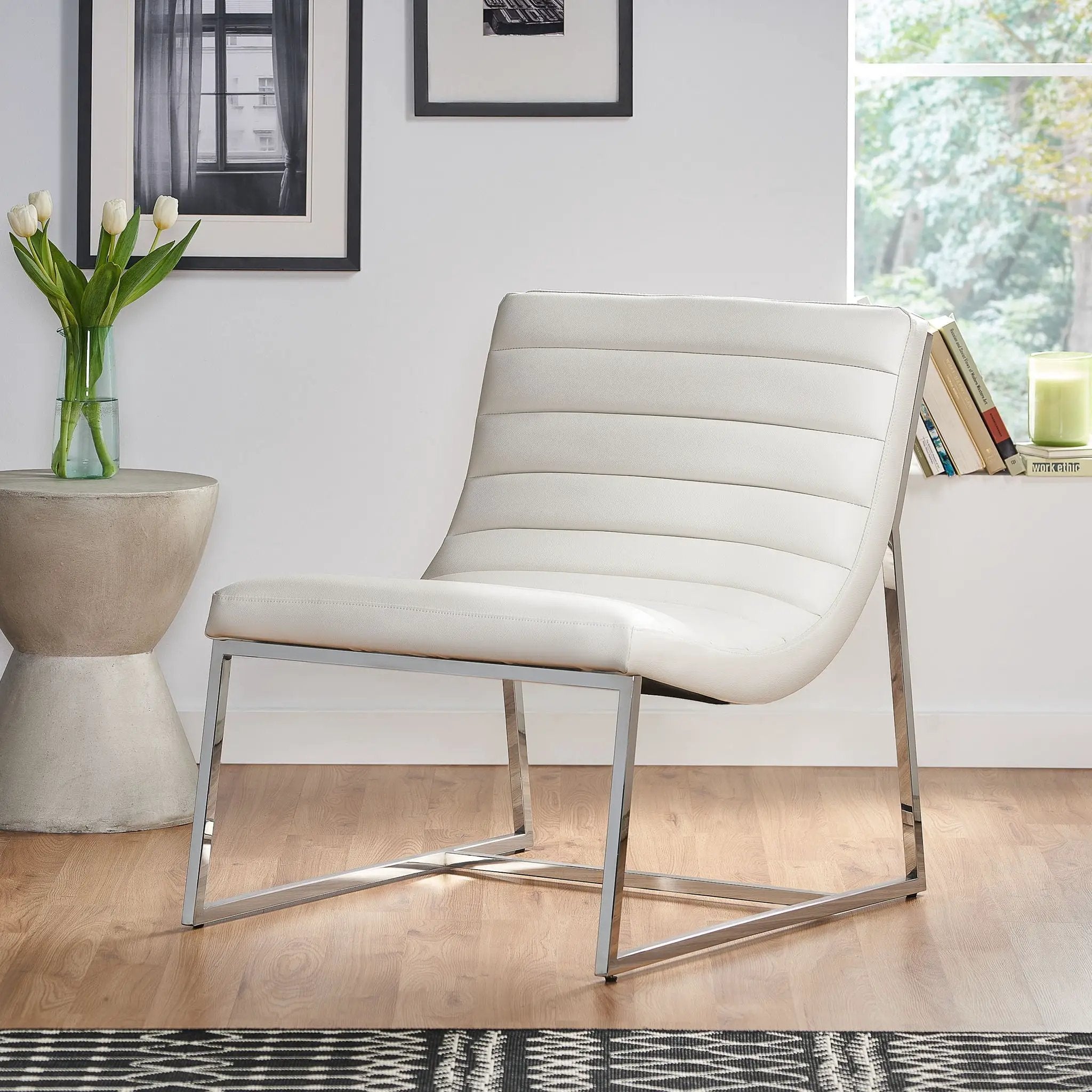 Wilmouth Roll Occasional Chair - White by HouseOfZazla