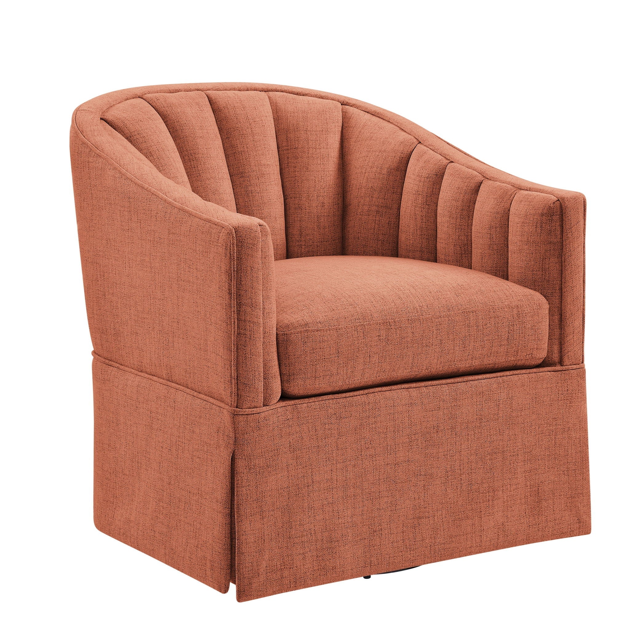 Solitude - Skirted Swivel Accent Chair With Hemp Like by HouseOfZazla