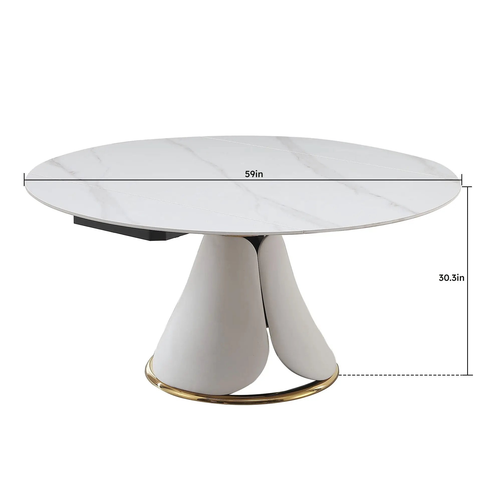 Fashion Modern Sintered Stone Dining Table With Retractable Function And Chairs by HouseOfZazla