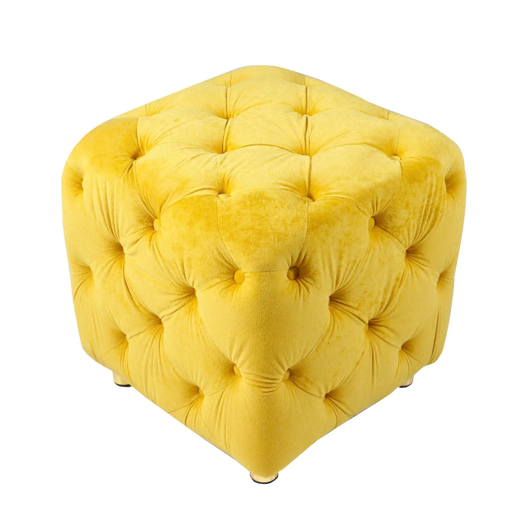 Modern Upholstered Ottoman, Exquisite Small End Table, Soft Foot Stool, Dressing Makeup Chair, Comfortable Seat For Living Room, Bedroom, Entrance by HouseOfZazla