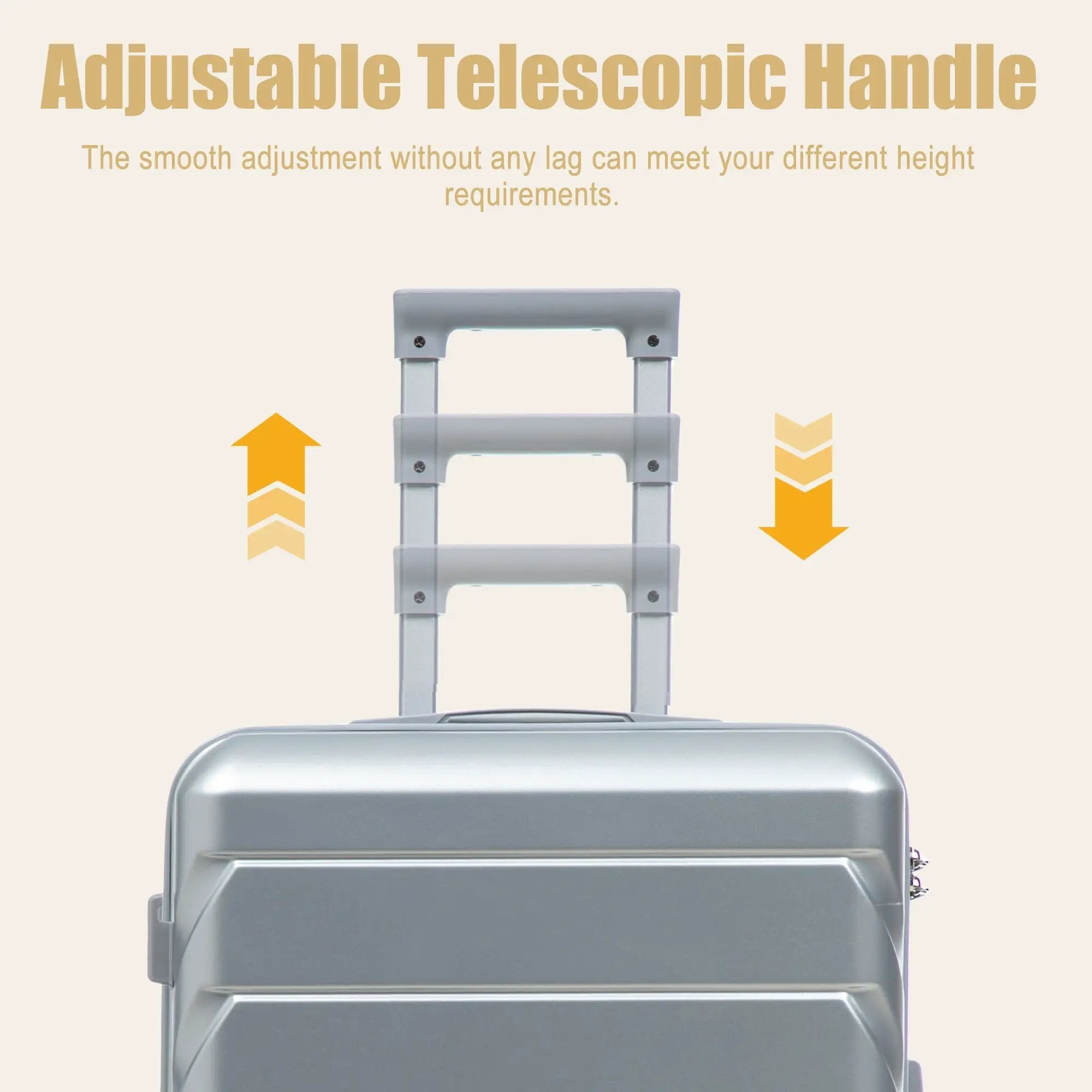 28 Inch ABS Hard Shell Large Travel Checked Luggage - Silver by HouseOfZazla