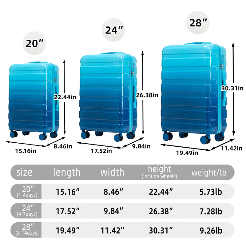 PC Spinner Wheel Luggage Set by HouseOfZazla