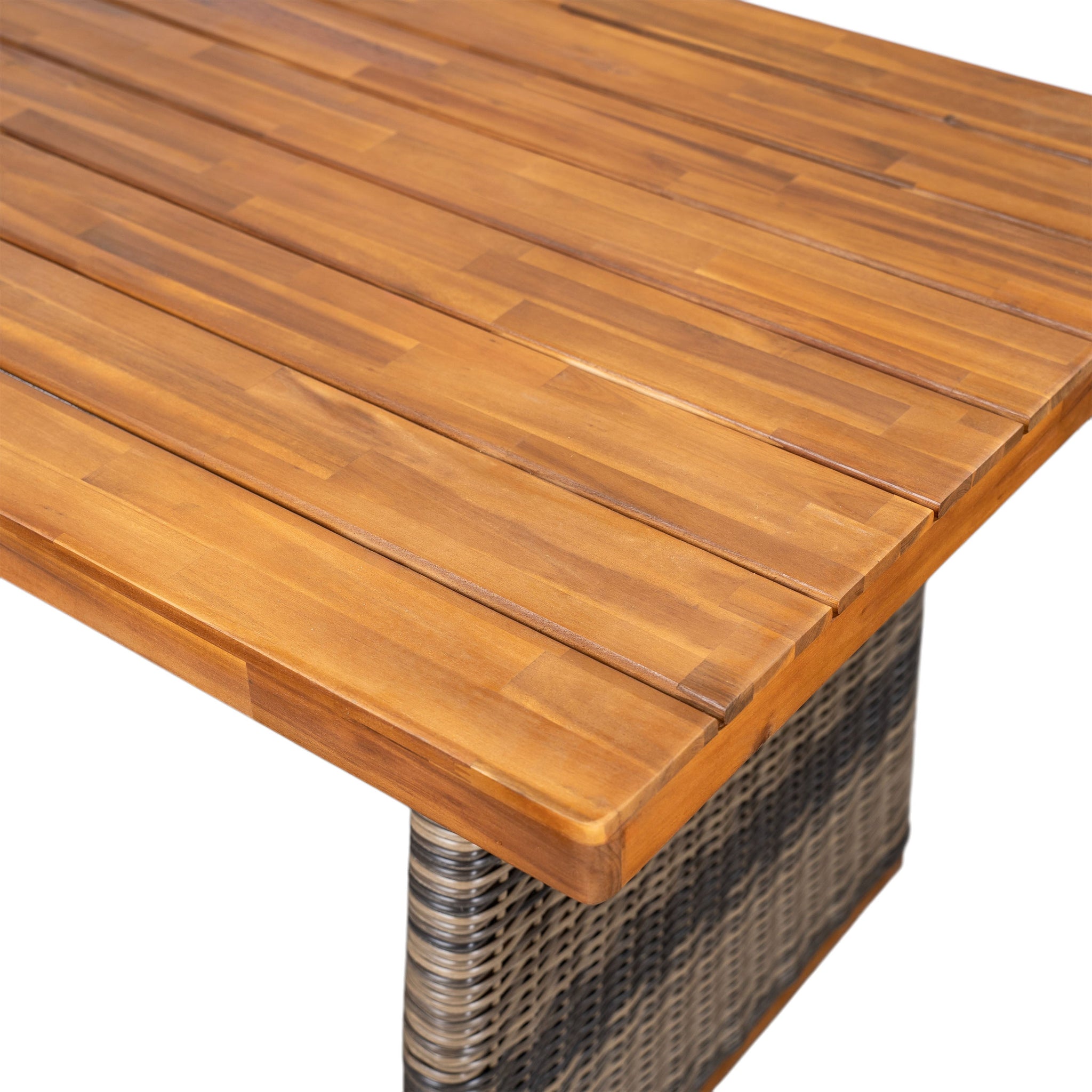 Outdoor Acacia Wood Dining Table with Teak Finish by HouseOfZazla