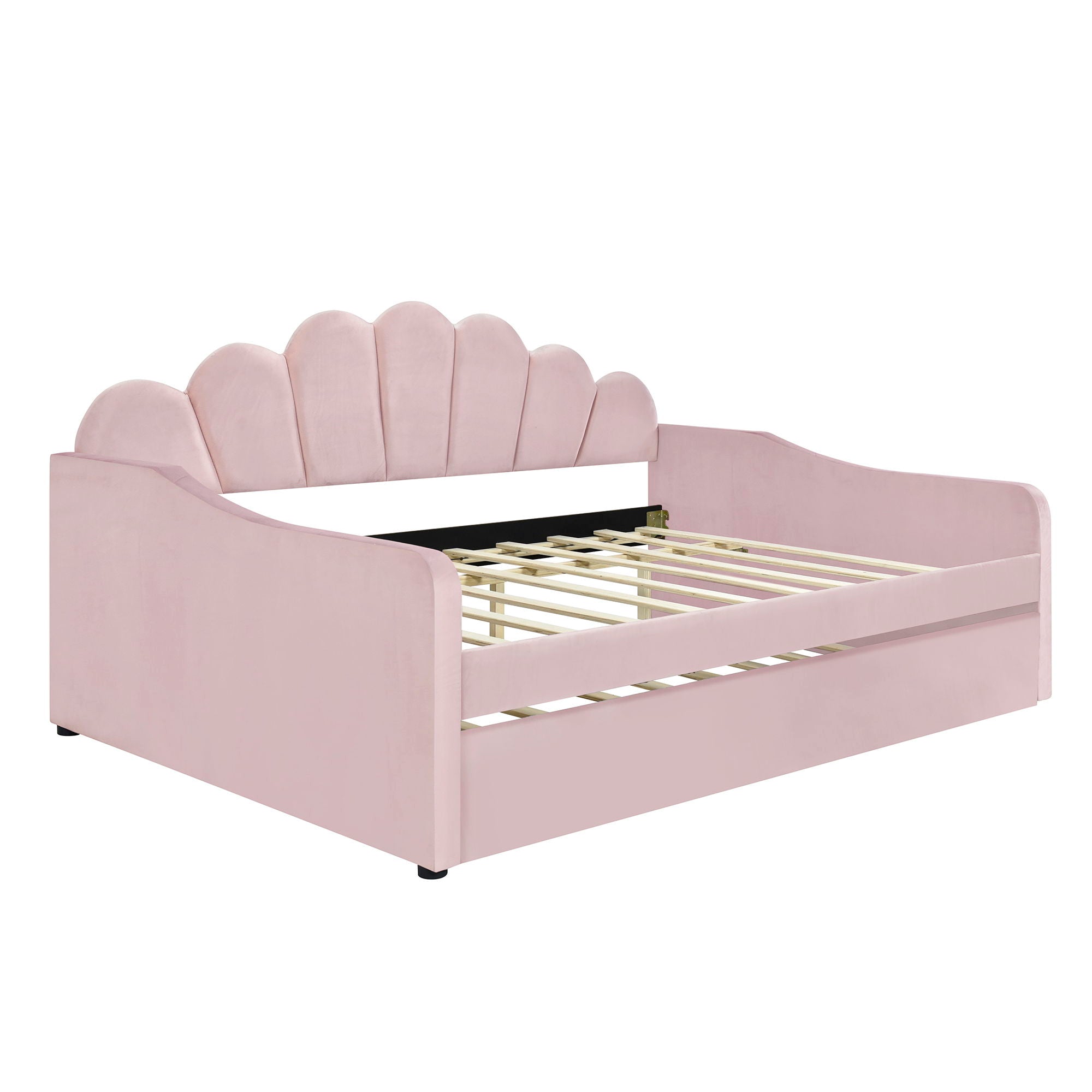 Upholstery Daybed Frame With Shell Shaped Backrest by HouseOfZazla