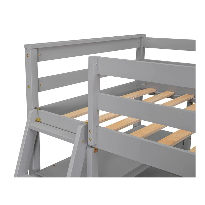 Modern Loft Bed With Built In Desk, Shelves, And 2 Drawers by HouseOfZazla