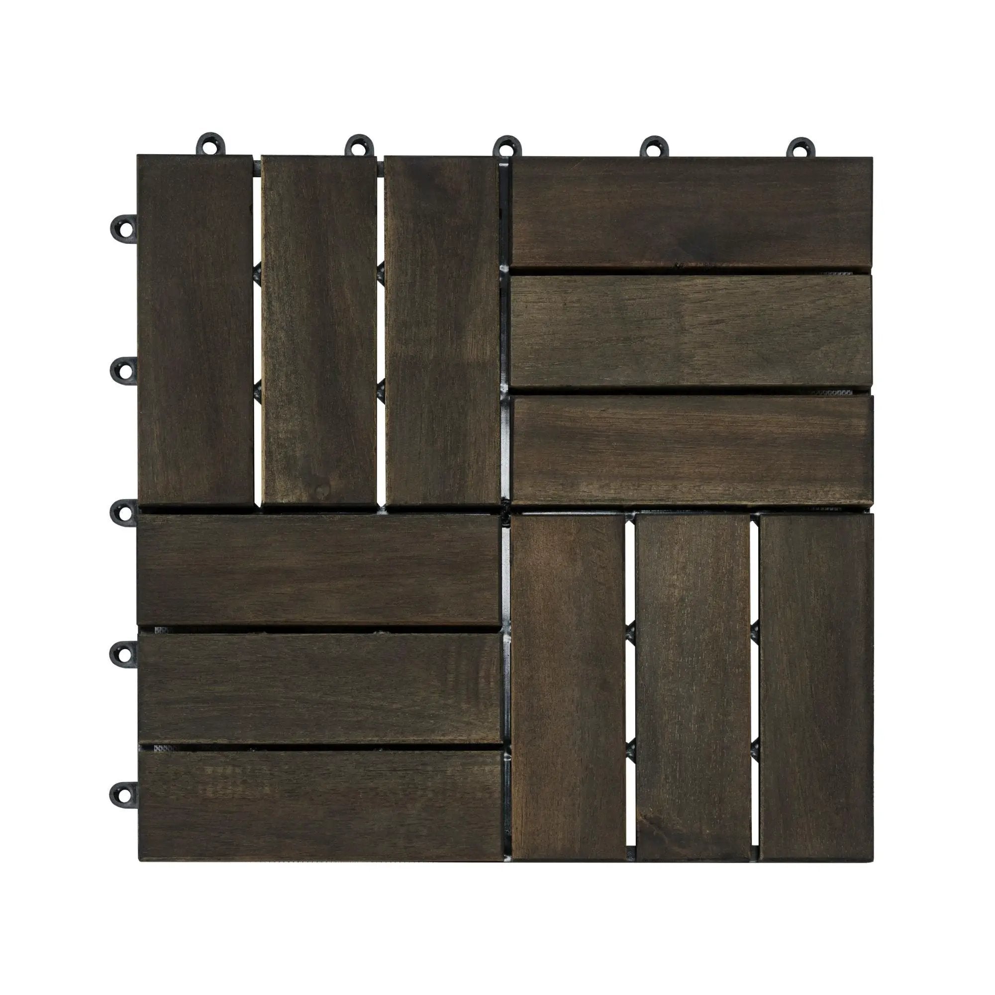 Acacia Wood Interlocking Deck Tiles Checker Pattern For Outdoor Flooring by HouseOfZazla